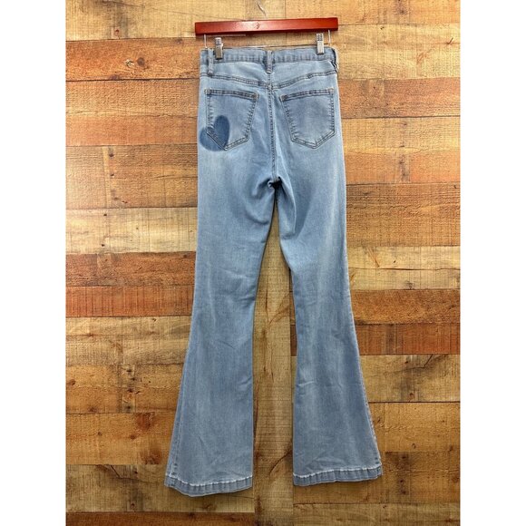 Altar'd State Flared High-Waisted Light Wash Jeans With Button Fly 28/7 - Picture 4 of 5